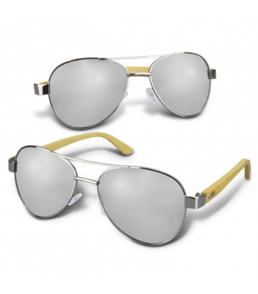 Aviator Mirror Lens Sunglasses - Bamboo