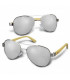 Aviator Mirror Lens Sunglasses - Bamboo