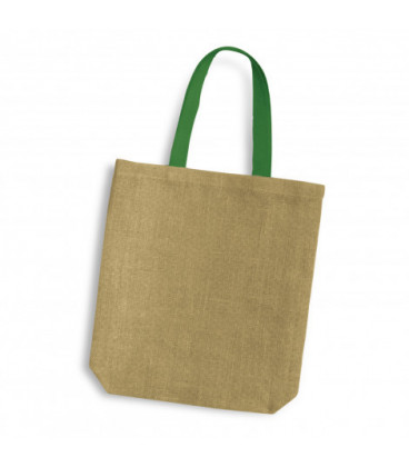 Thera Jute Tote Bag - Coloured Handles