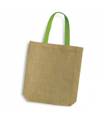 Thera Jute Tote Bag - Coloured Handles