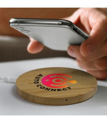 Vita Bamboo Wireless Charger - Round