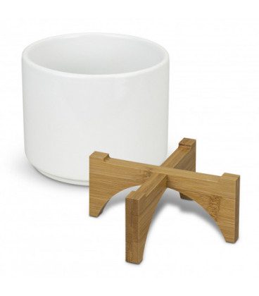 Planter with Bamboo Base