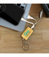 Bamboo Charging Cable Key Ring - Rectangle