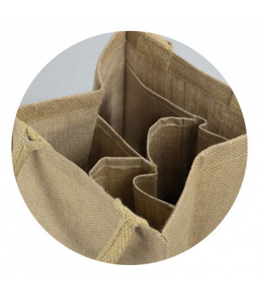 Jute Four Bottle Wine Carrier