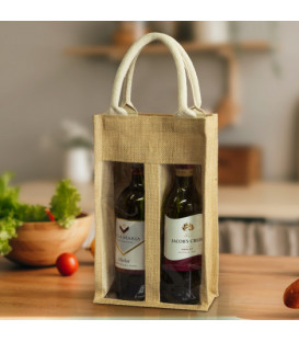 Serena Jute Double Wine Carrier