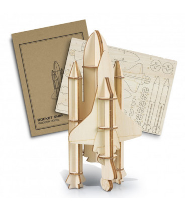 BRANDCRAFT Rocket Ship Wooden Model